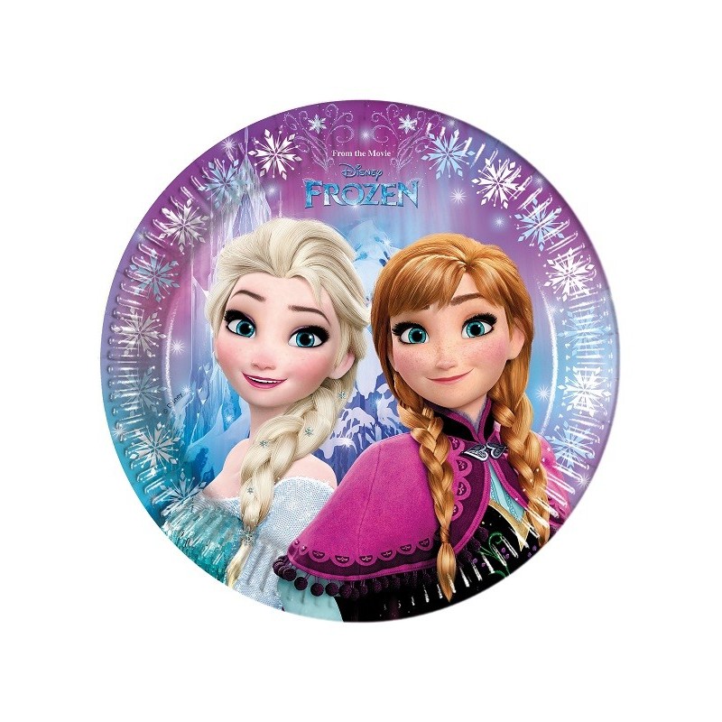  Assiettes en carton La Reine des Neiges FloconsÂ™ cm 