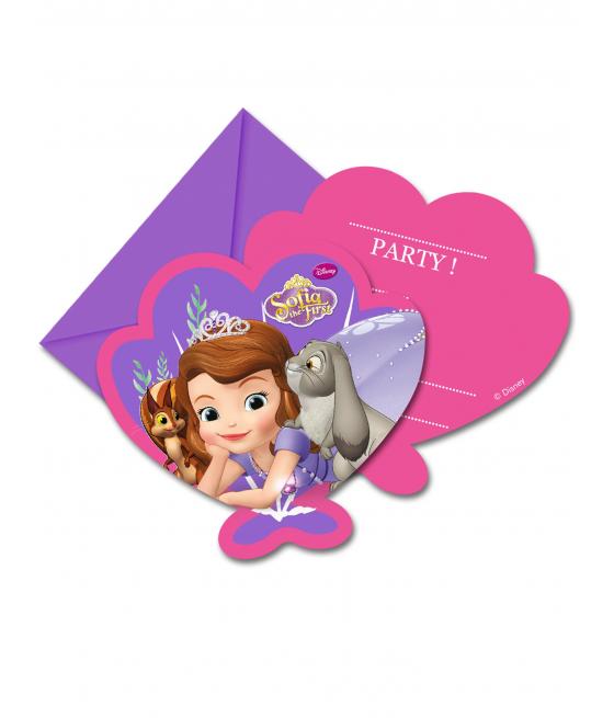  Cartes d invitation avec enveloppes Princesse Sofia 