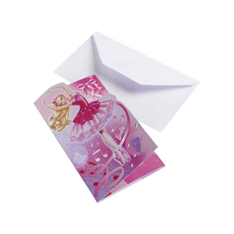  cartes d invitation Barbie 