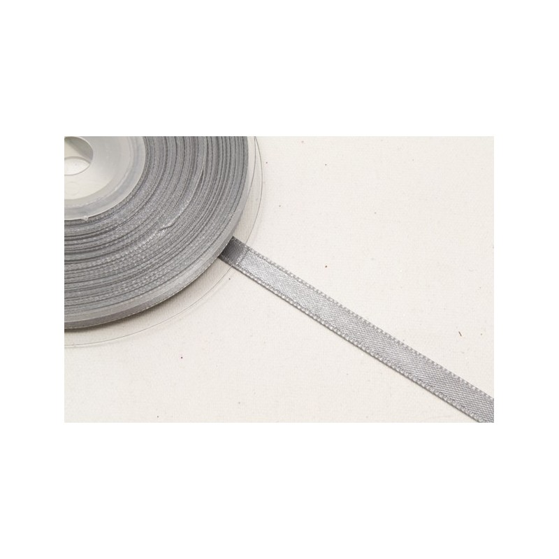 Ruban en satin gris