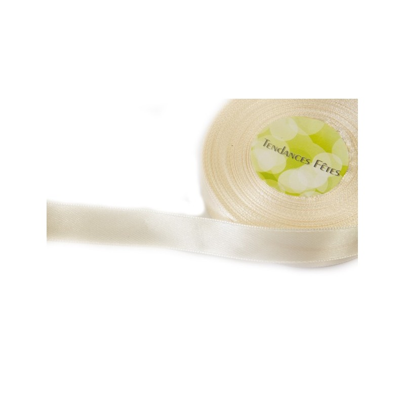 Ruban satin Ivoire m Double face 