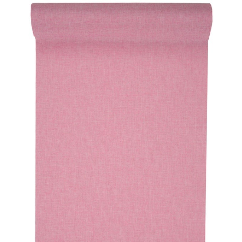 Chemin de table uni rose 