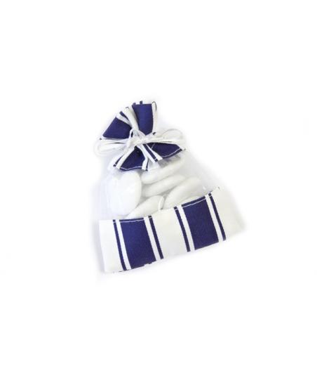 sac fantaisie bleu et blanc