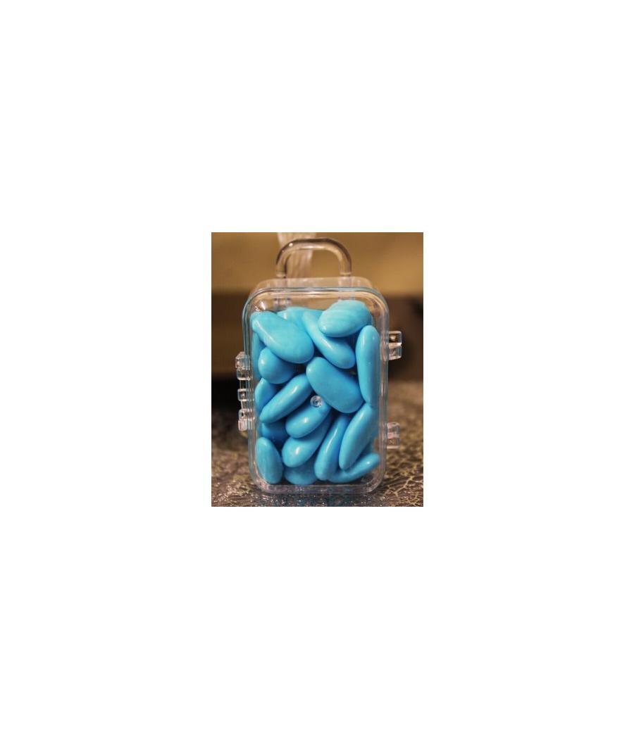 Boite forme valise à roulettes