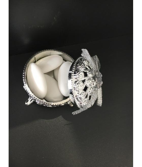 boite ronde argentée