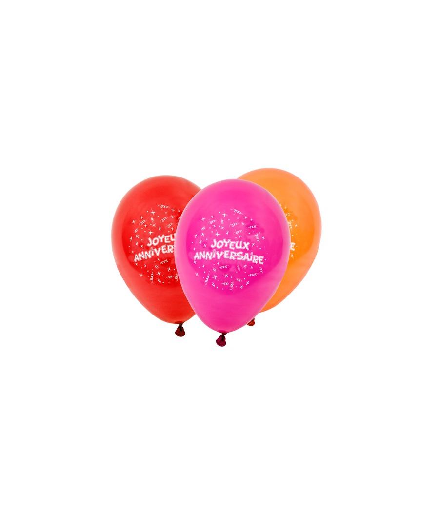 8 ballons joyeux Anniversaire Multi-color