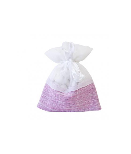 5 sachets bi-matières  rose et blanc