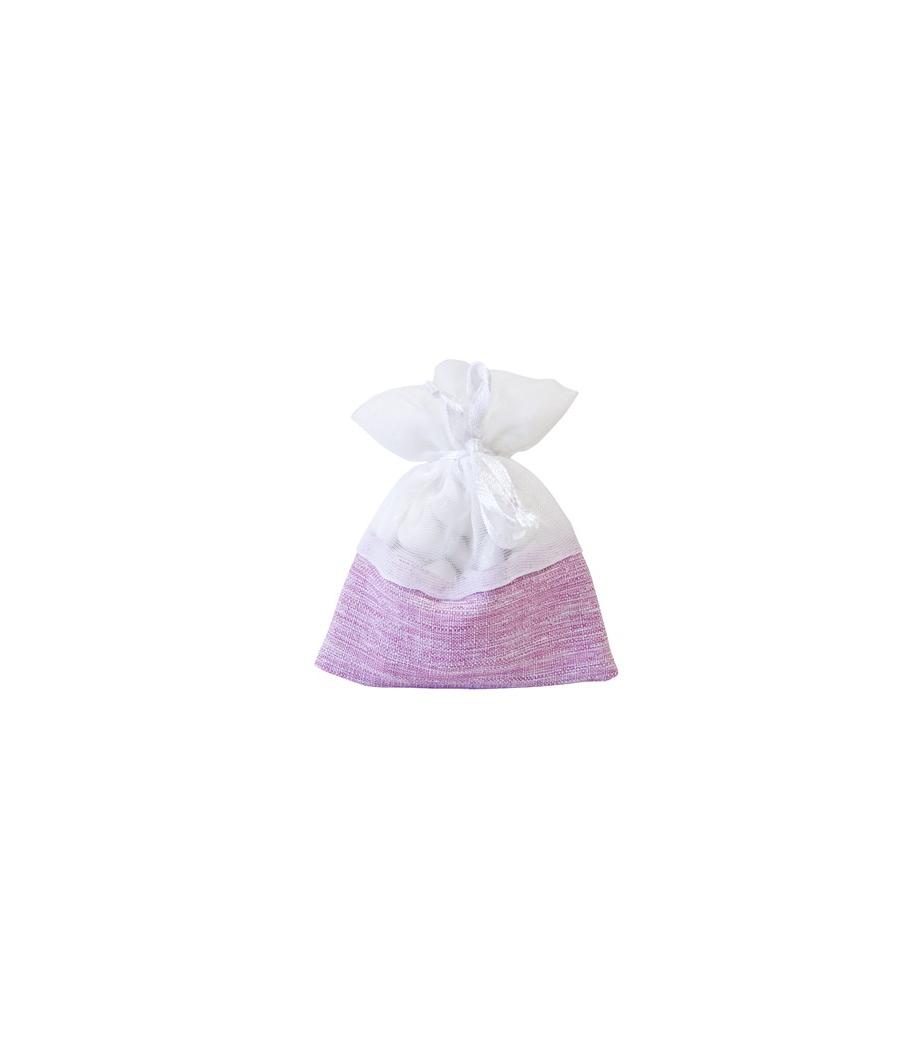 5 sachets bi-matières  rose et blanc