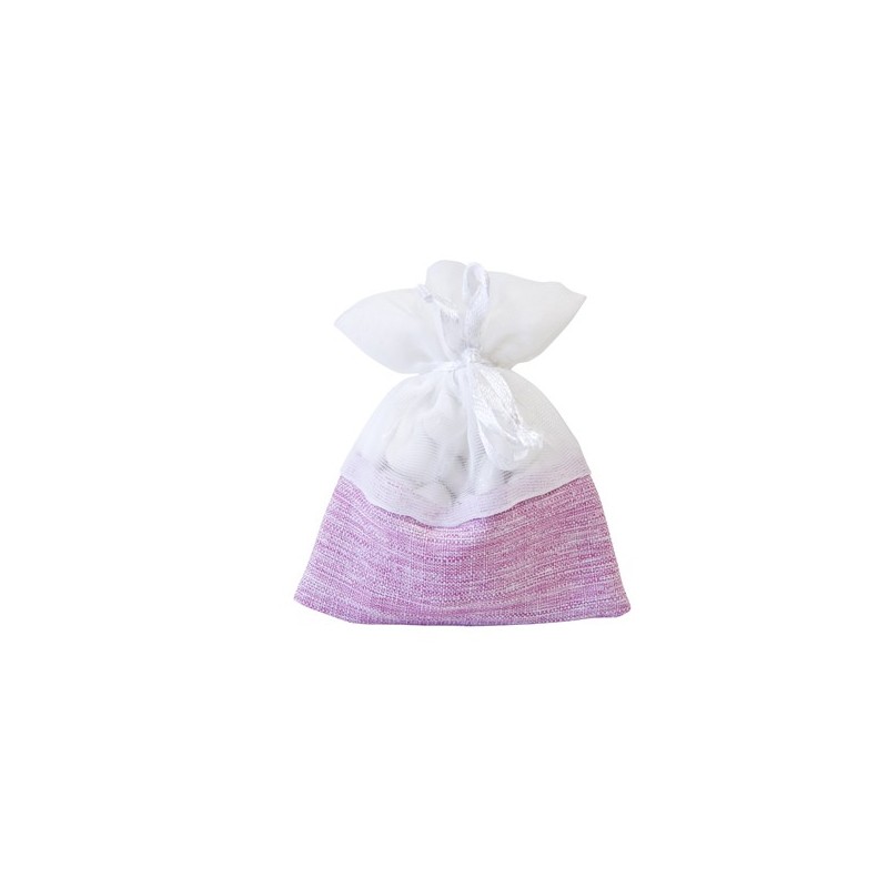 5 sachets bi-matières  rose et blanc