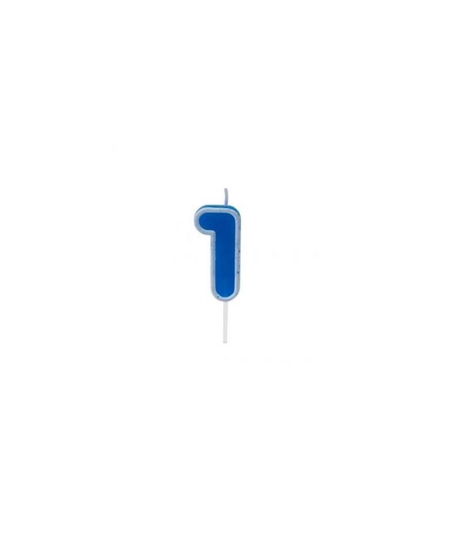 Bougie anniversaire bleu sur pique 1 an