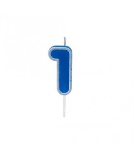 Bougie anniversaire bleu sur pique 1 an