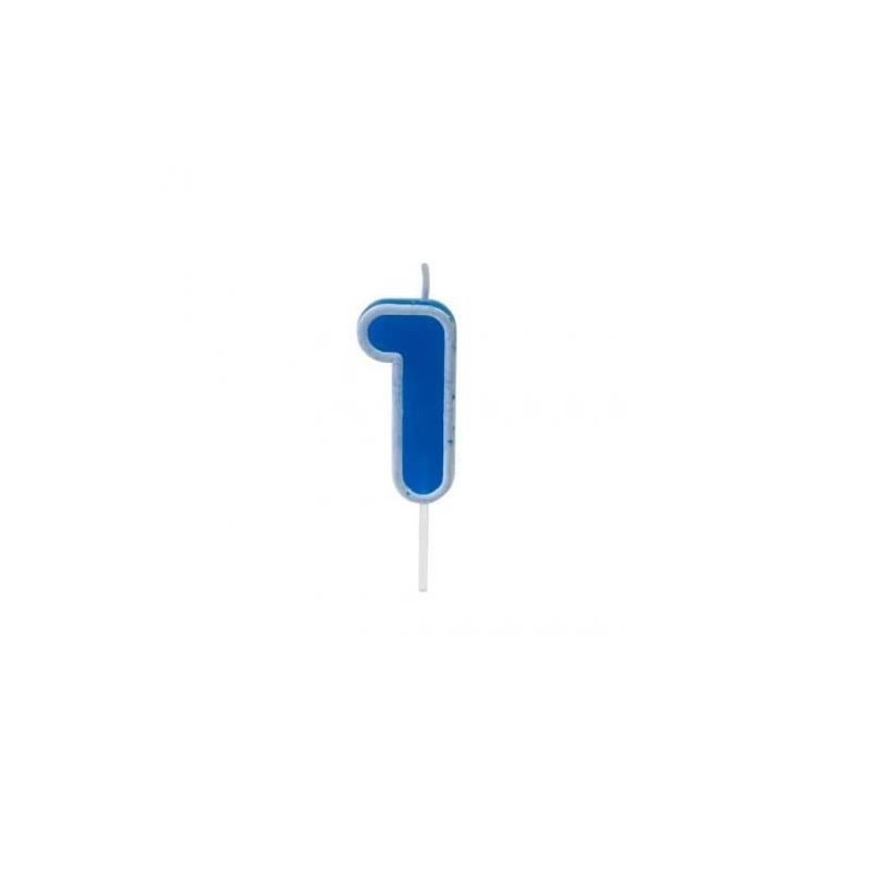 Bougie anniversaire bleu sur pique 1 an