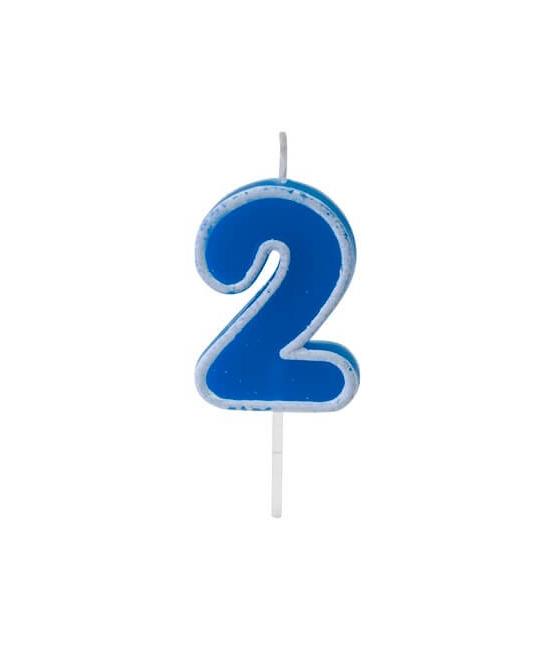 Bougie anniversaire bleu sur pique 2 ans