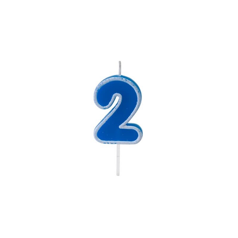 Bougie anniversaire bleu sur pique 2 ans
