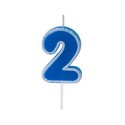 Bougie anniversaire bleu sur pique 2 ans