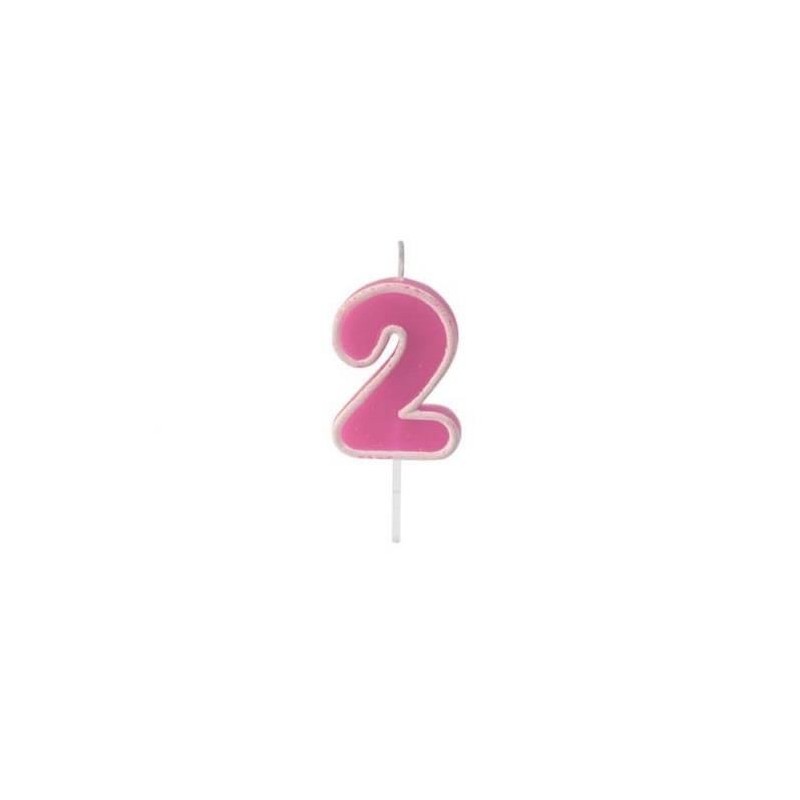 Bougie anniversaire rose sur pique 2 ans