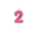 Bougie anniversaire rose sur pique 2 ans