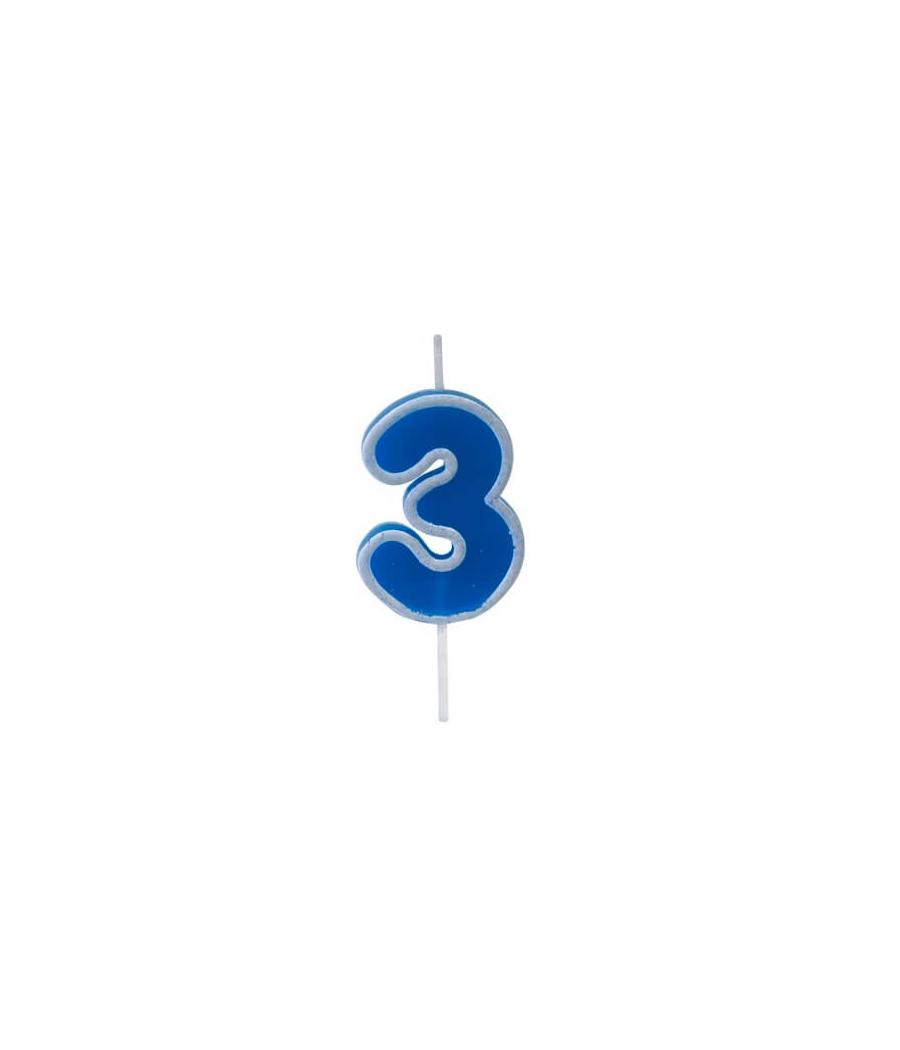 Bougie anniversaire bleu sur pique 3 ans