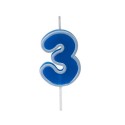 Bougie anniversaire bleu sur pique 3 ans