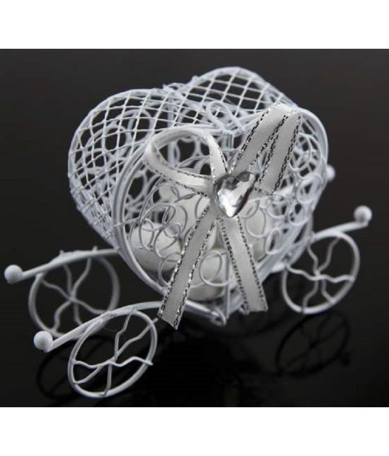 carrosse métal blanc - l'instant dragées