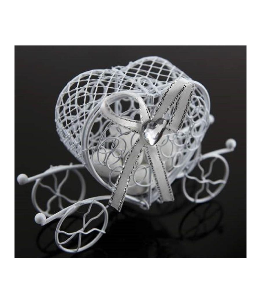 carrosse métal blanc - l'instant dragées