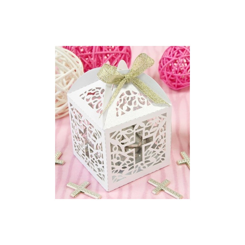 Boite carton dentelle croix