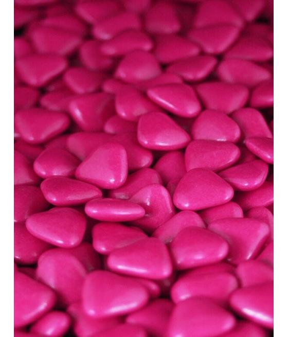 Petits coeurs fuchsia chocolat