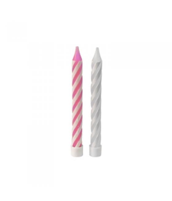 10 bougies d'anniversaire rose