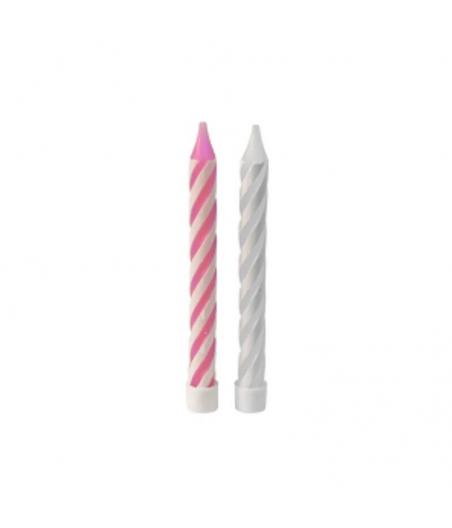 10 bougies d'anniversaire rose