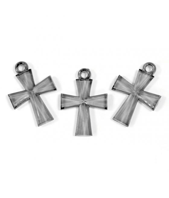 Croix translucide argent