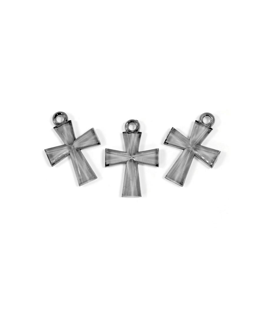 Croix translucide argent