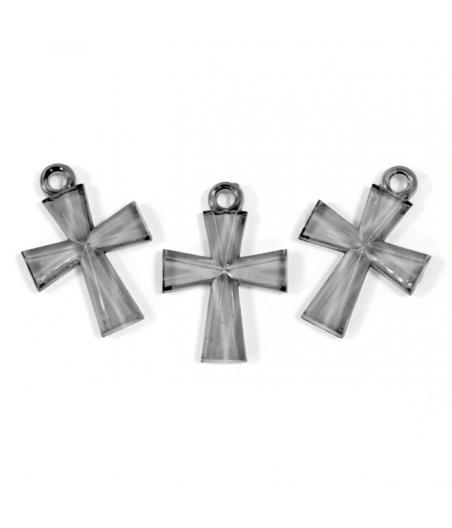 Croix translucide argent