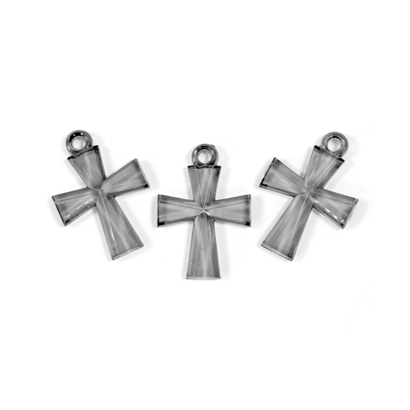 Croix translucide argent