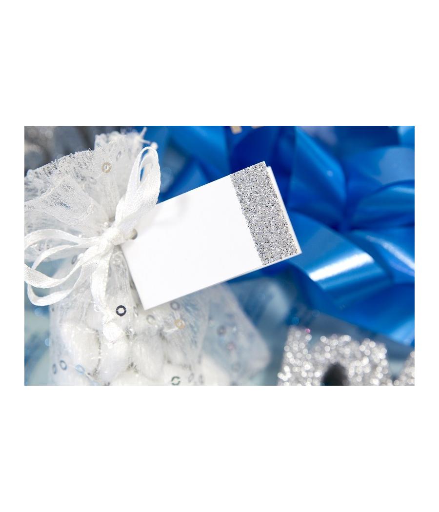 etiquettes à paillettes argent
