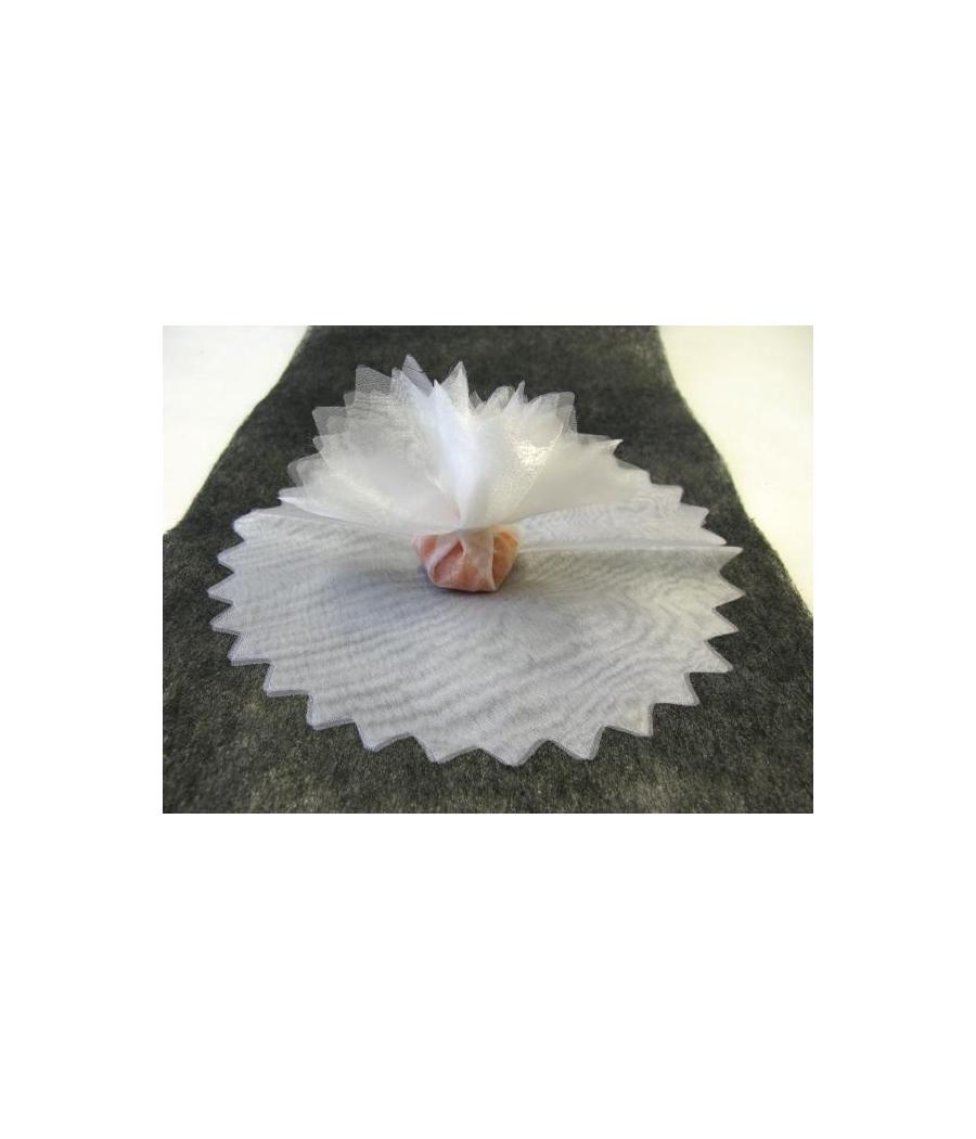  Ronds organza feston en pointe blanc 