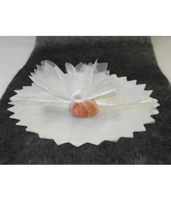  Ronds organza feston en pointe Ivoire 