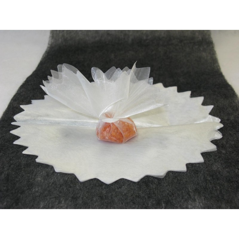 Ronds organza feston en pointe Ivoire 