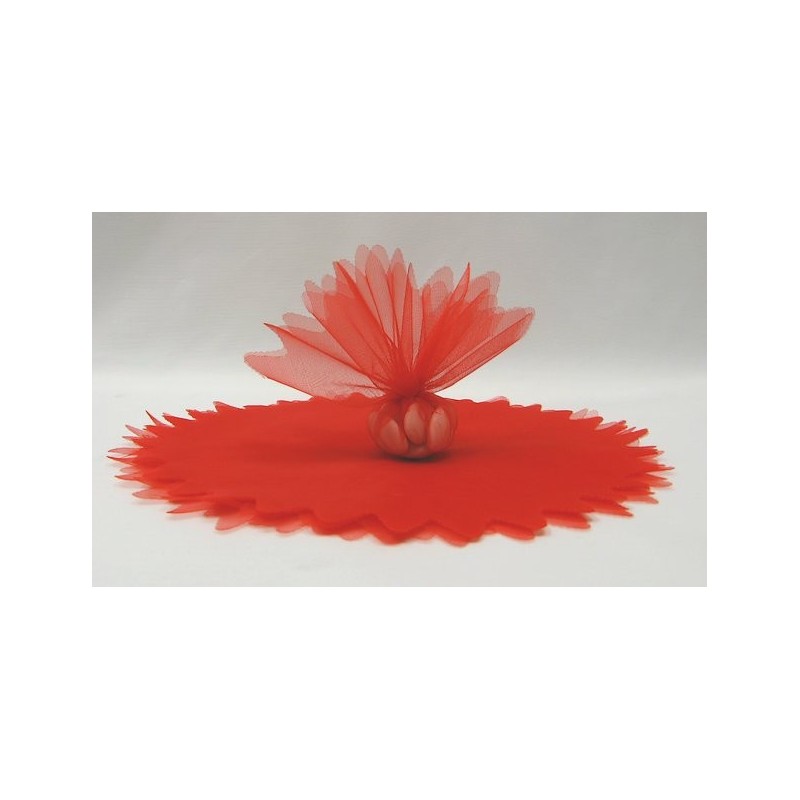 10 Ronds organza feston en pointe