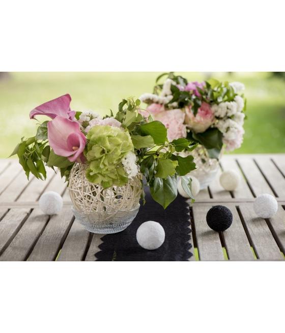 Grande boule en rotin blanche