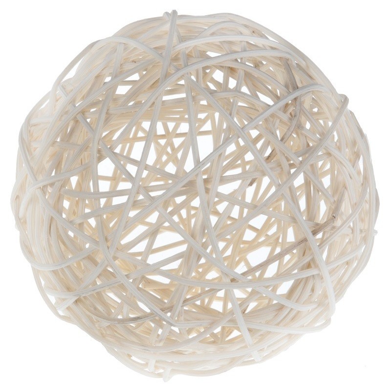 Grande boule en rotin blanche 