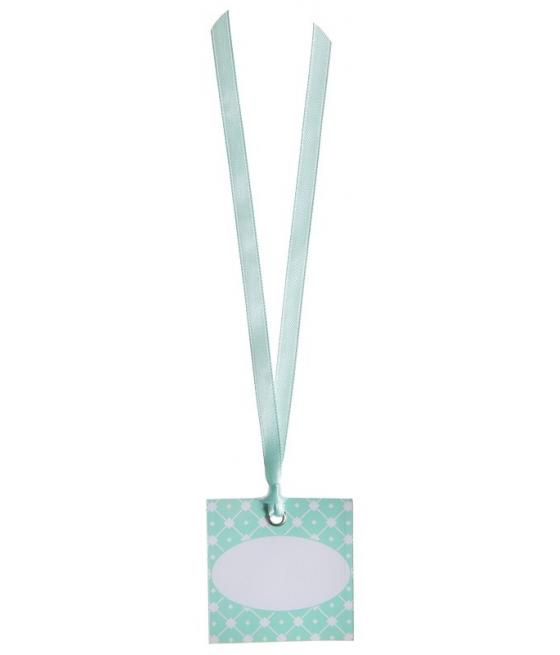 Marque place cérémonie enfant ruban menthe