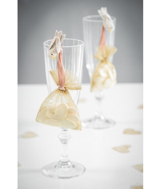 Sachet Organdi uni Taupe Sachet de  piees 