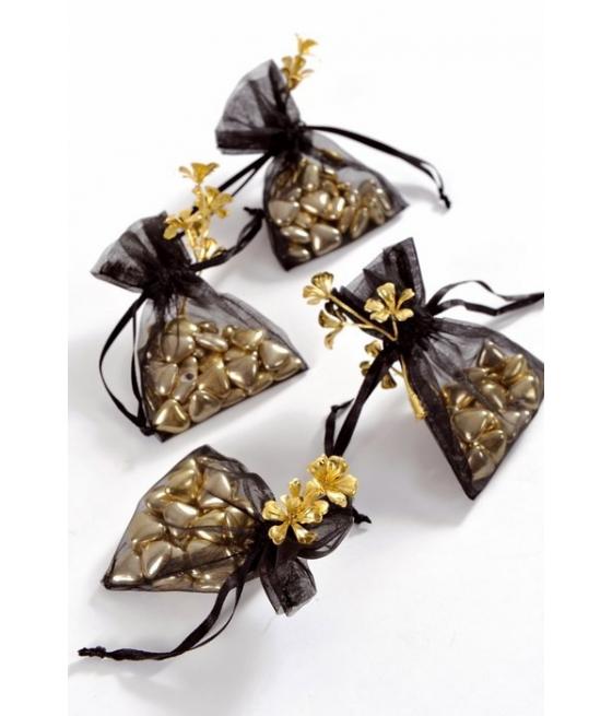 Sachet Organdi uni Noir Sachet de  piees 