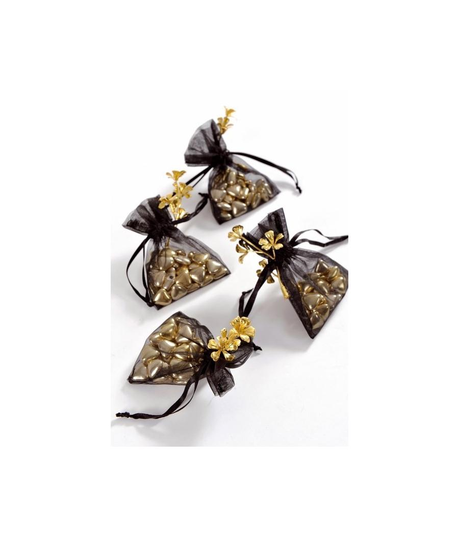 Sachet Organdi uni Noir Sachet de  piees 
