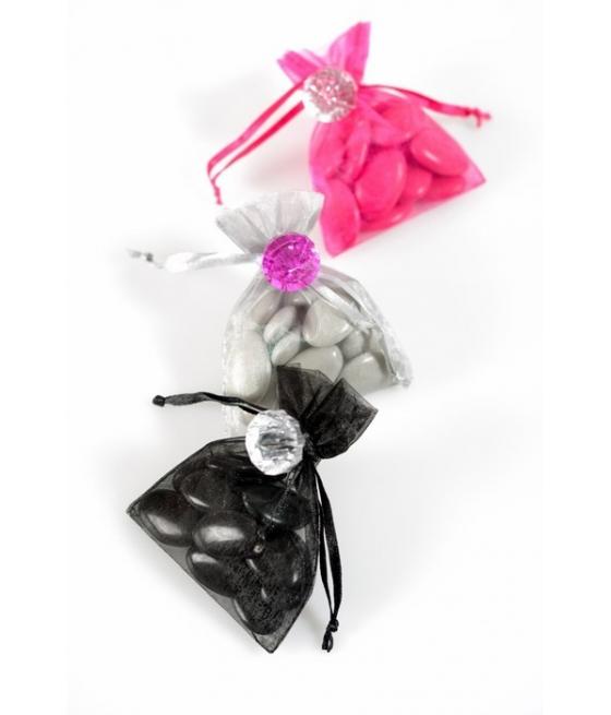 Sachet Organdi uni Noir Sachet de  piees 