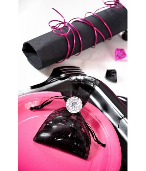 Sachet Organdi uni Noir Sachet de  piees