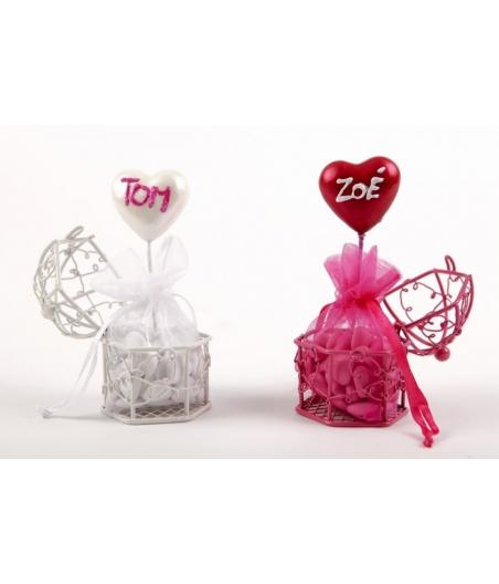 Sachet Organdi uni Rouge Sachet de  piees