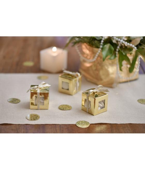 Boîte carrée métallisée Or