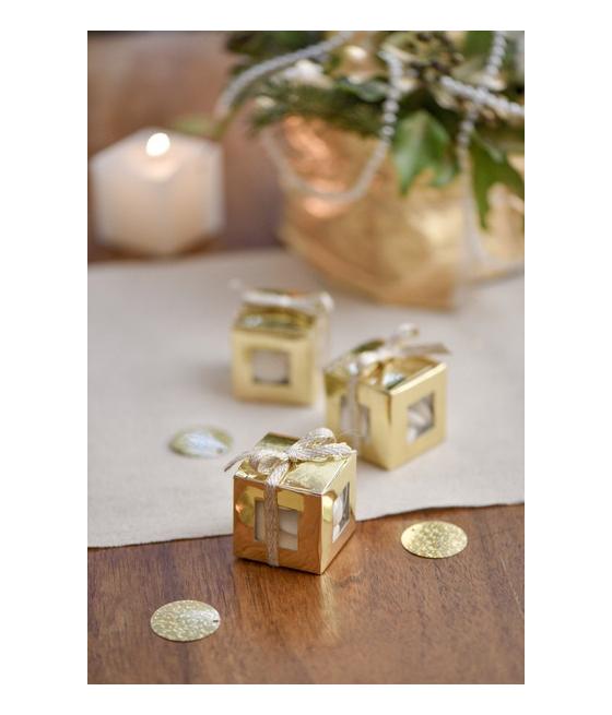 Boîte carrée métallisée Or