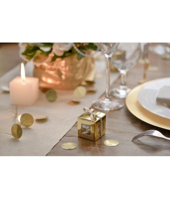 Boîte carrée métallisée Or